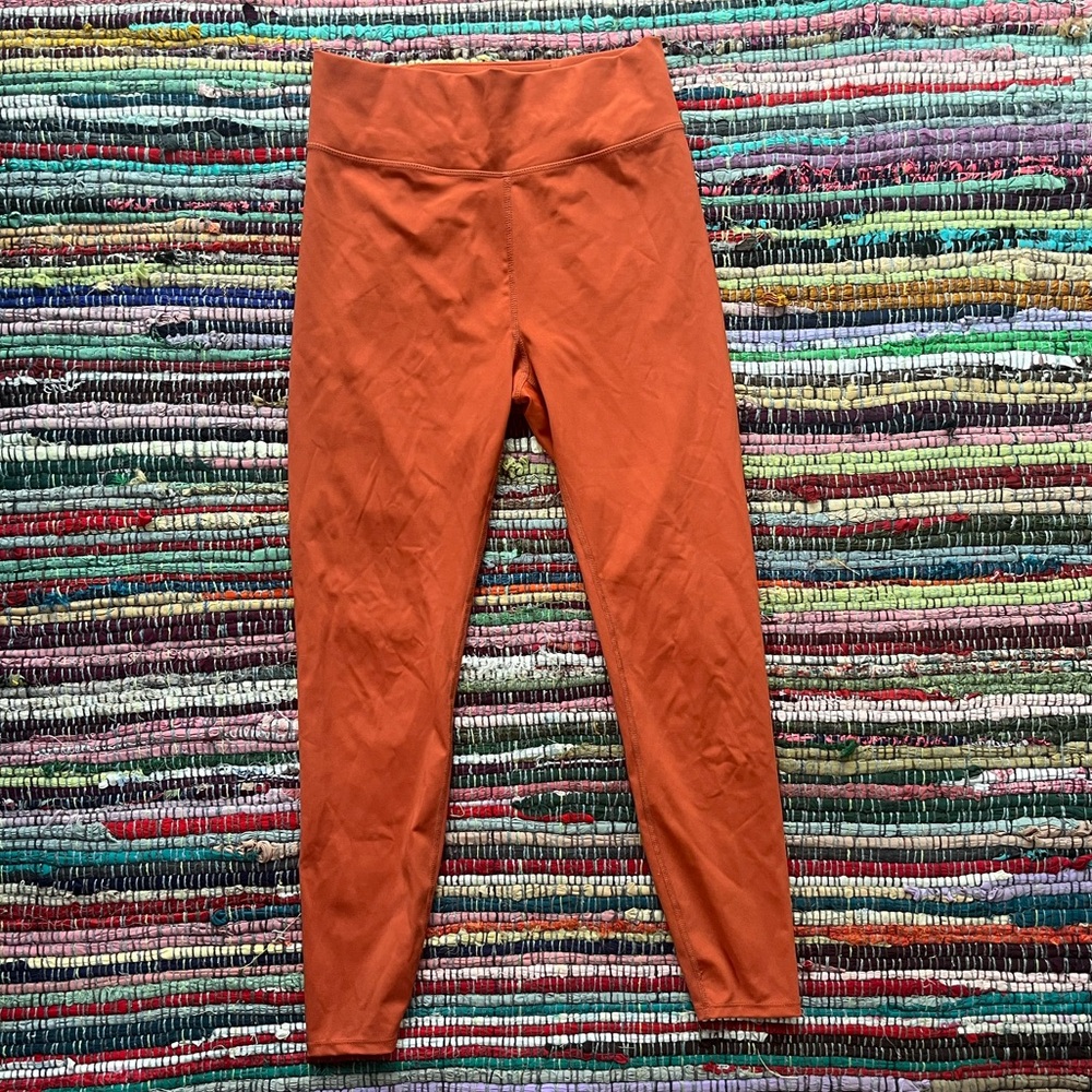 Madewell Women's Rust Orange Colored Full Length Leggings Size Medium Hi Rise